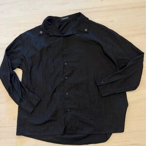 Men's AW Spiky Head Black Button Down